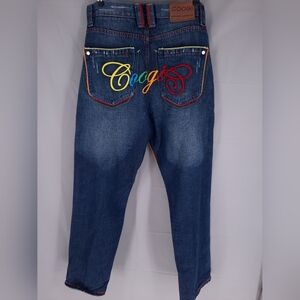 Coogi Spell Out Blue Denim Jeans Men's 34 x 34 Embroidered Australia Whiskered